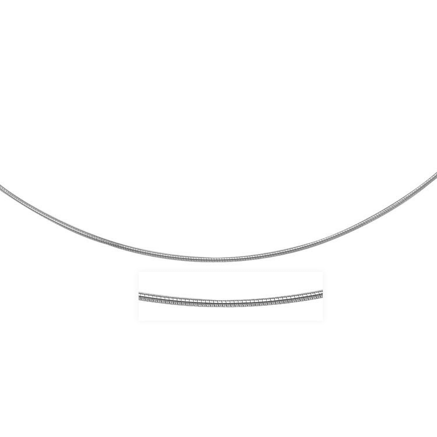 14k White Gold Thin Motif Round Omega Necklace by Bids.com
