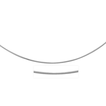 14k White Gold Thin Motif Round Omega Necklace by Bids.com