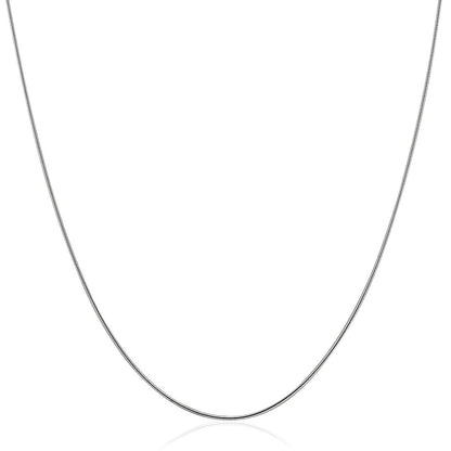 14k White Gold Thin Motif Round Omega Necklace by Bids.com