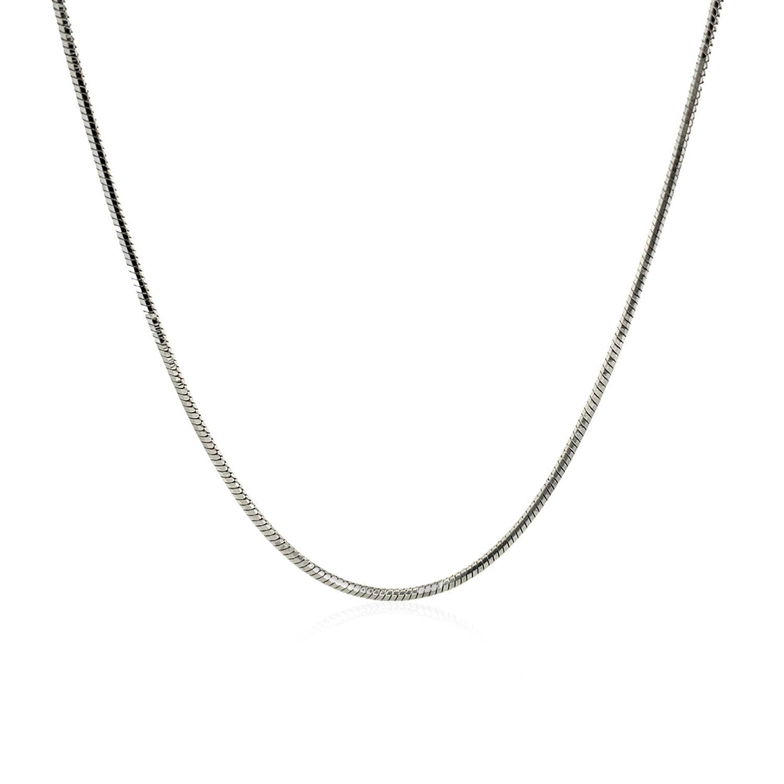 Rhodium Plated 1.2mm Sterling Silver Snake Style Chain - DestGlow