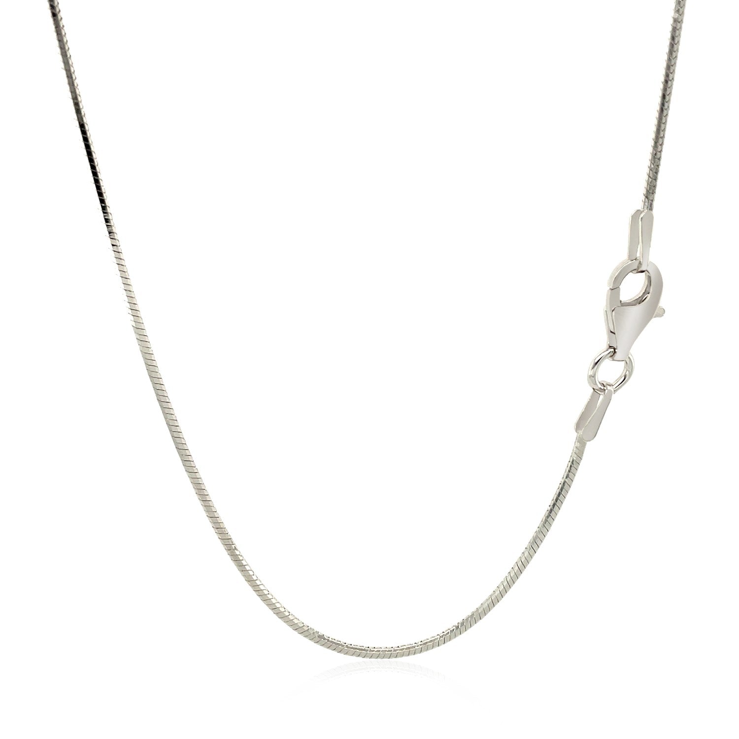 Rhodium Plated 1.2mm Sterling Silver Snake Style Chain - DestGlow