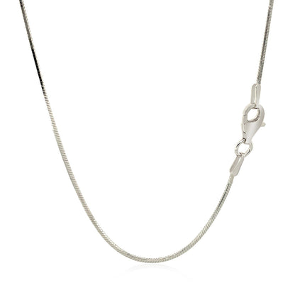 Rhodium Plated Sterling Silver Snake Style Chain (1.20 mm) - DestGlow