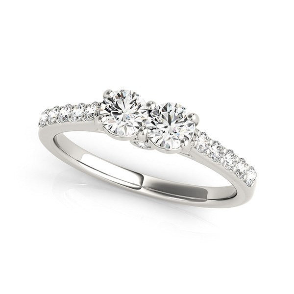 14k White Gold Round Two Stone Diamond Ring (3/4 cttw) by Bids.com