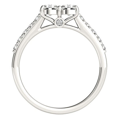 14k White Gold Round Two Stone Diamond Ring (3/4 cttw) by Bids.com