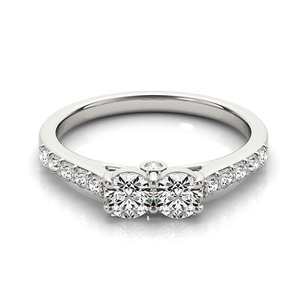 14k White Gold Round Two Stone Diamond Ring (3/4 cttw) by Bids.com