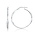 14k White Gold Mobius Twisted Hoop Earrings(1.5x50mm) by Avera Group