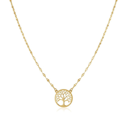 14K Yellow Gold Tree of Life Necklace 