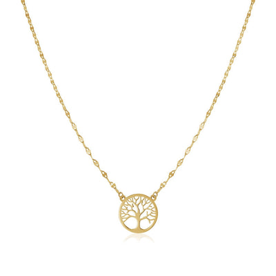 14K Yellow Gold Tree of Life Necklace - DestGlow