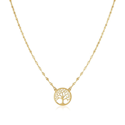 14K Yellow Gold Tree of Life Necklace - DestGlow
