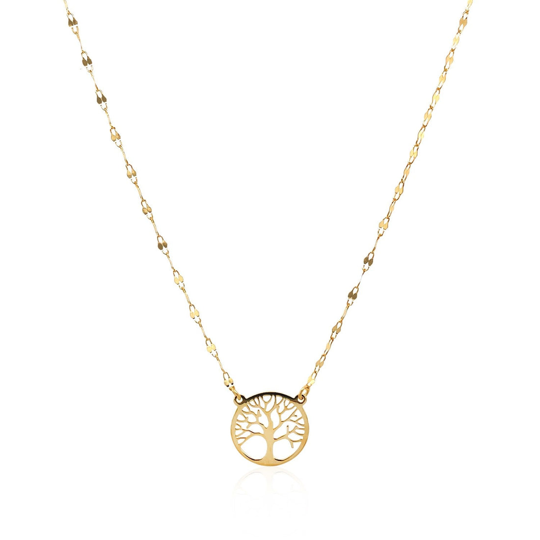 14K Yellow Gold Tree of Life Necklace - DestGlow