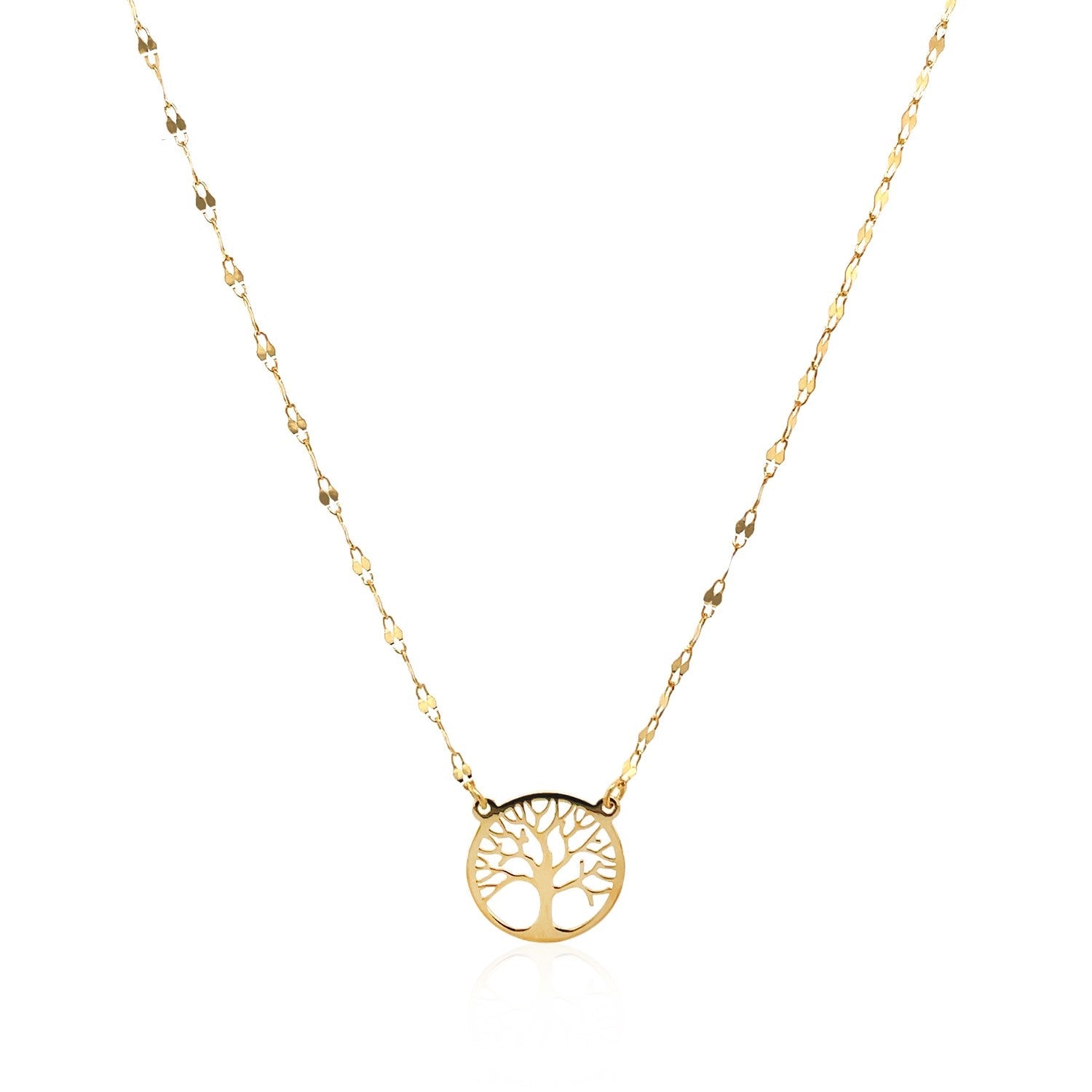 14K Yellow Gold Tree of Life Necklace by Bids.com