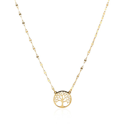 14K Yellow Gold Tree of Life Necklace by Bids.com