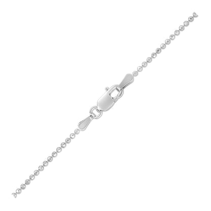 14k White Gold Diamond-Cut Bead Chain (1.10 mm) - DestGlow