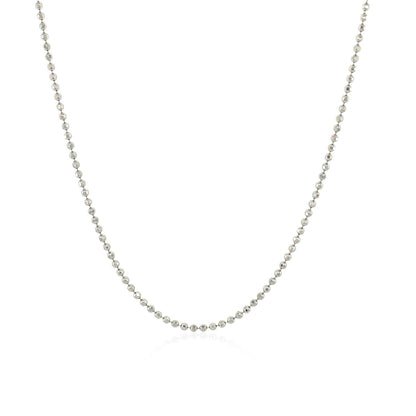 14k White Gold Diamond-Cut Bead Chain (1.10 mm) - DestGlow