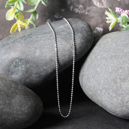 14k White Gold Diamond-Cut Bead Chain 1.2mm by Bids.com