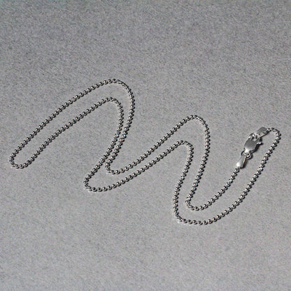 14k White Gold Diamond-Cut Bead Chain 1.2mm by Bids.com