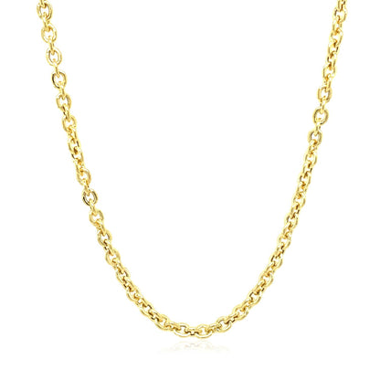 3.0mm 14k Yellow Gold Forsantina Lite Cable Link Chain by Bids.com
