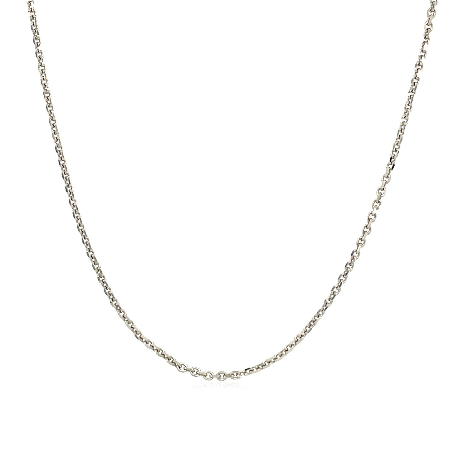 14k White Gold Adjustable Cable Chain 0.9mm  DestGlow