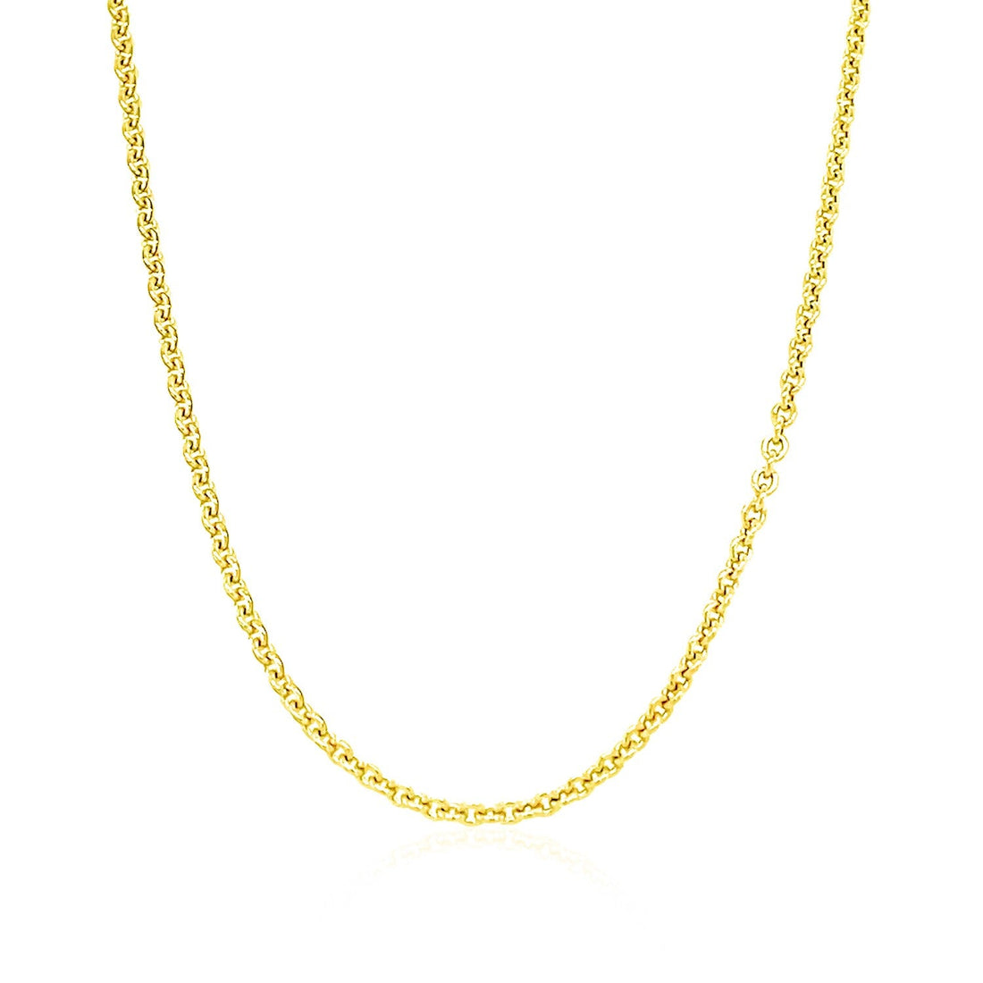 14k Yellow Gold Forsantina Lite Cable Link Chain (1.80 mm) - DestGlow