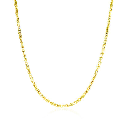 14k Yellow Gold Forsantina Lite Cable Link Chain (1.80 mm) - DestGlow