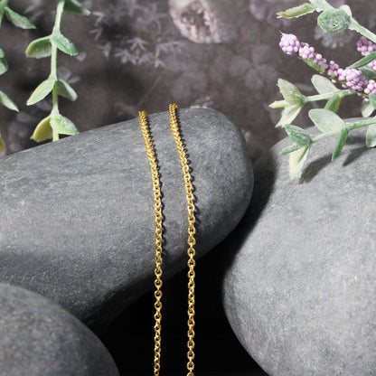 14k Yellow Gold Forsantina Lite Cable Link Chain 1.9mm by Bids.com