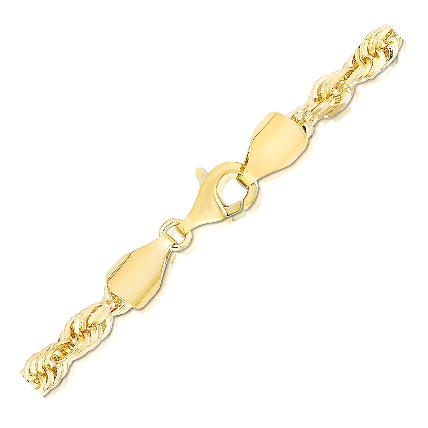 5.0mm 14k Yellow Gold Solid Diamond Cut Rope Bracelet by Bids.com