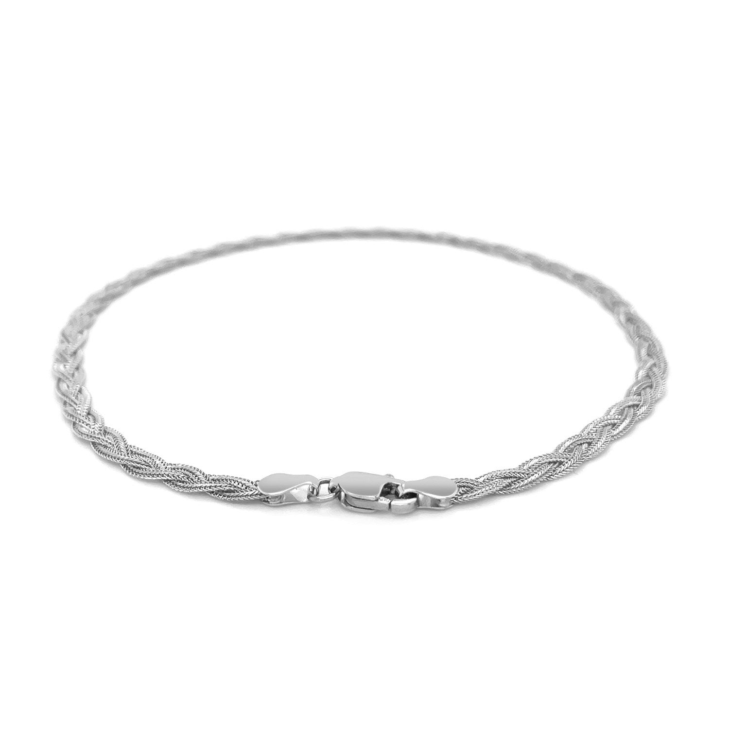 3.5mm 14k White Gold Braided Bracelet by Bids.com