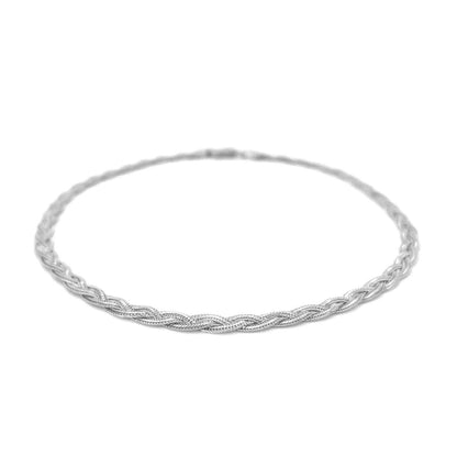 3.5mm 14k White Gold Braided Bracelet by Bids.com