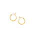 14k Yellow Gold Slender Hoop Earring with Diamond-Cut Finish (2x15mm) - earrings
