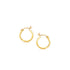 14k Yellow Gold Slender Hoop Earring with Diamond-Cut Finish (2x15mm) 