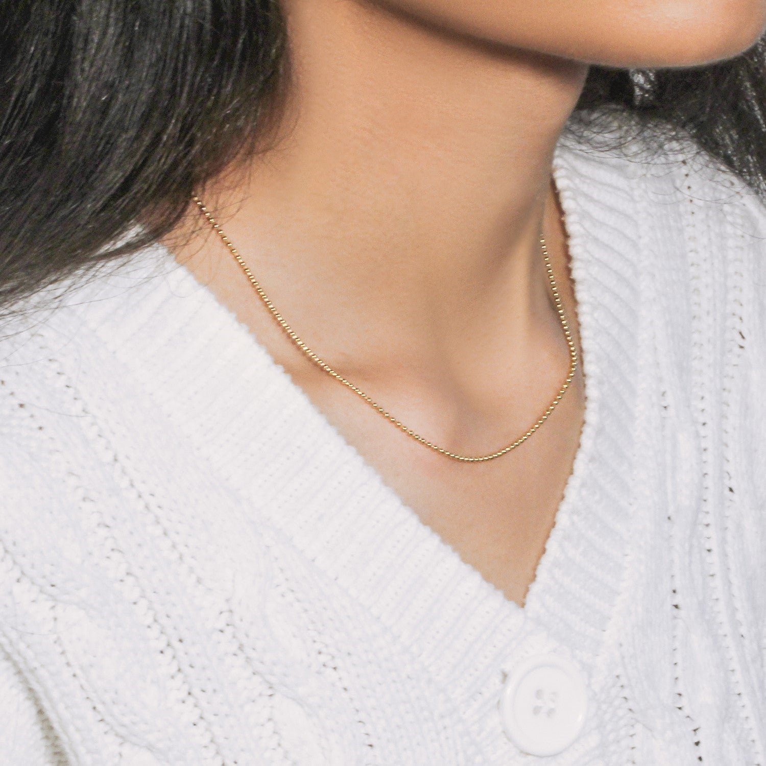 18k Yellow Gold Bead Chain 1.5mm (1.50 mm) by Bids.com