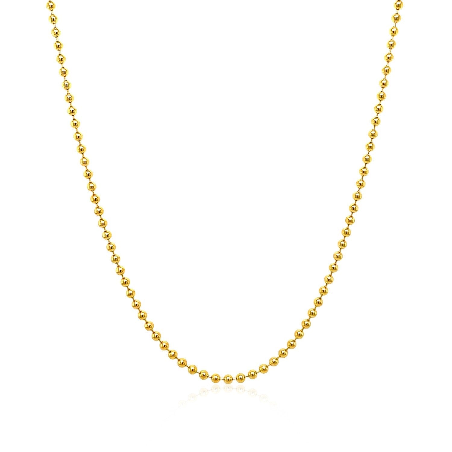 18k Yellow Gold Bead Chain 1.5mm (1.50 mm) by Bids.com