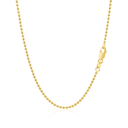 18k Yellow Gold Bead Chain 1.5mm (1.50 mm) by Bids.com