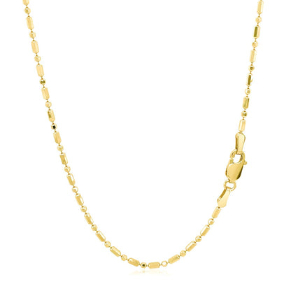 14k Yellow Gold Diamond-Cut Alternating Bead Chain 1.5mm by Bids.com