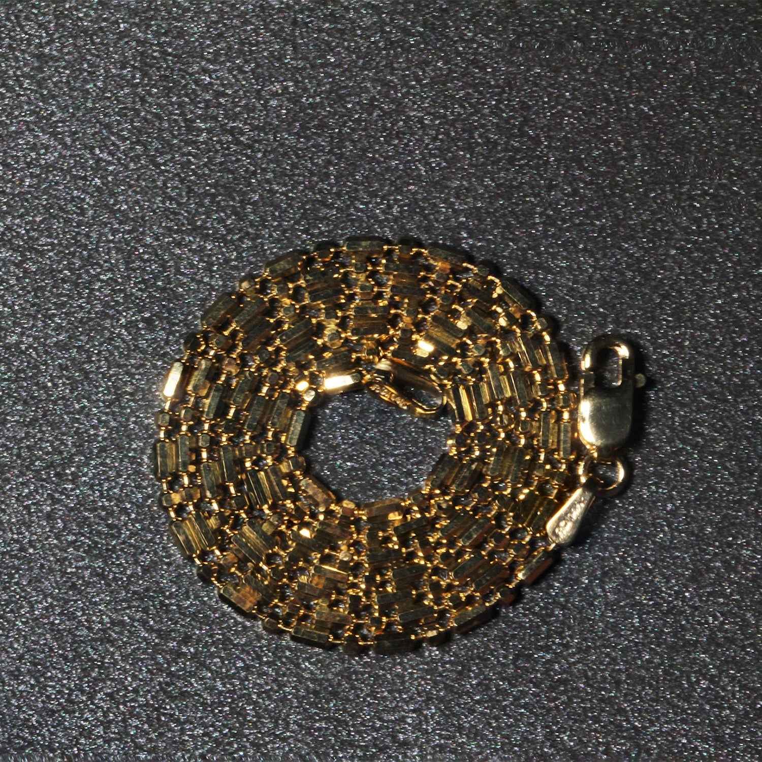 14k Yellow Gold Diamond-Cut Alternating Bead Chain (1.30 mm)