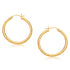 14k Yellow Gold Hoop Earring with Diamond-Cut Finish (3x30mm) - earrings