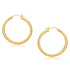 14k Yellow Gold Hoop Earring with Diamond-Cut Finish (3x30mm) 