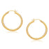 14k Yellow Gold Hoop Earring with Diamond-Cut Finish (3x30mm)