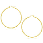 14k Yellow Gold Polished Hoop Earrings (2x55mm) - earrings