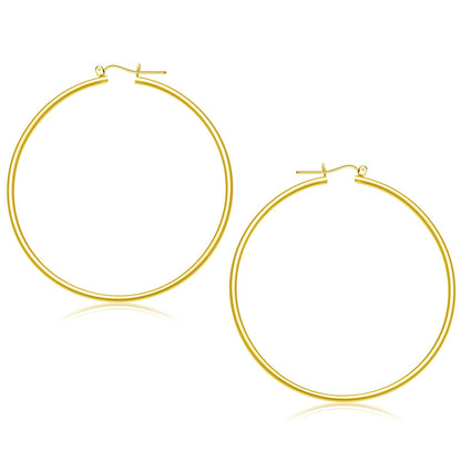 14k Yellow Gold Polished Hoop Earrings (55 mm) by Bids.com