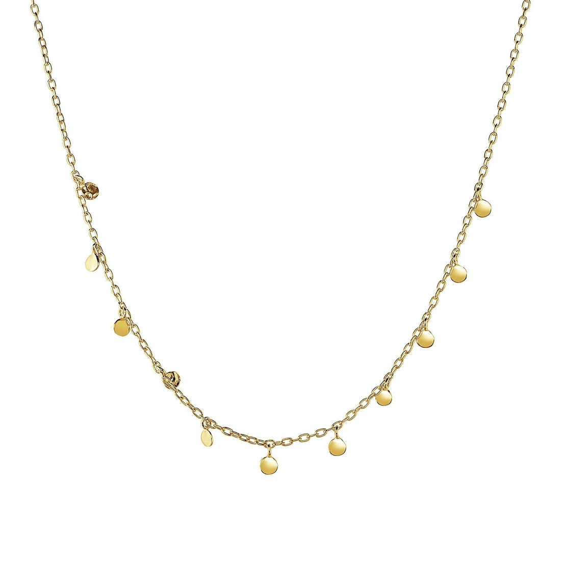 Choker Necklace with Hammered Beads in 14k Yellow Gold 
