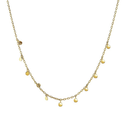 Choker Necklace with Hammered Beads in 14k Yellow Gold 