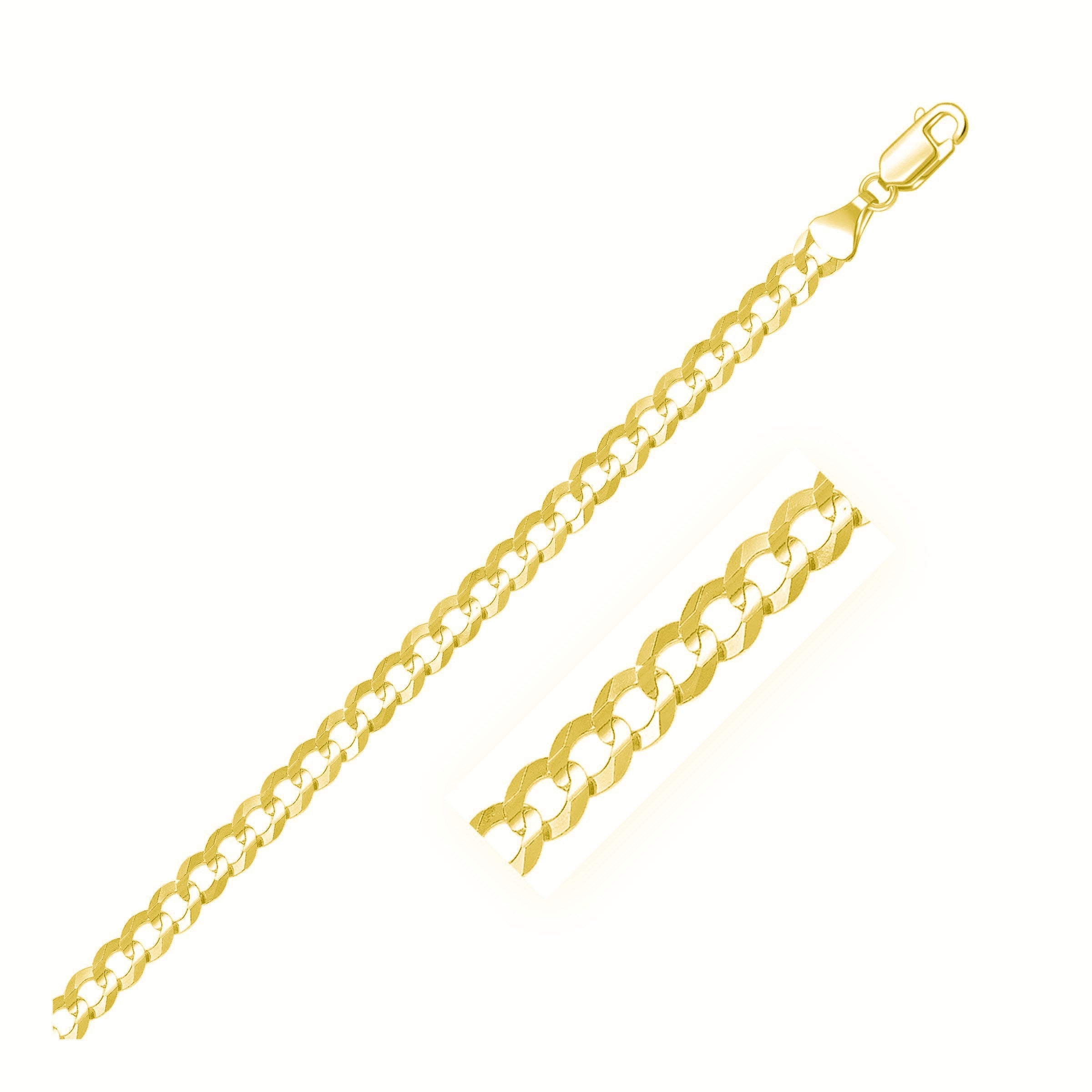 5.7mm 14k Yellow Gold Solid Curb Chain by Bids.com