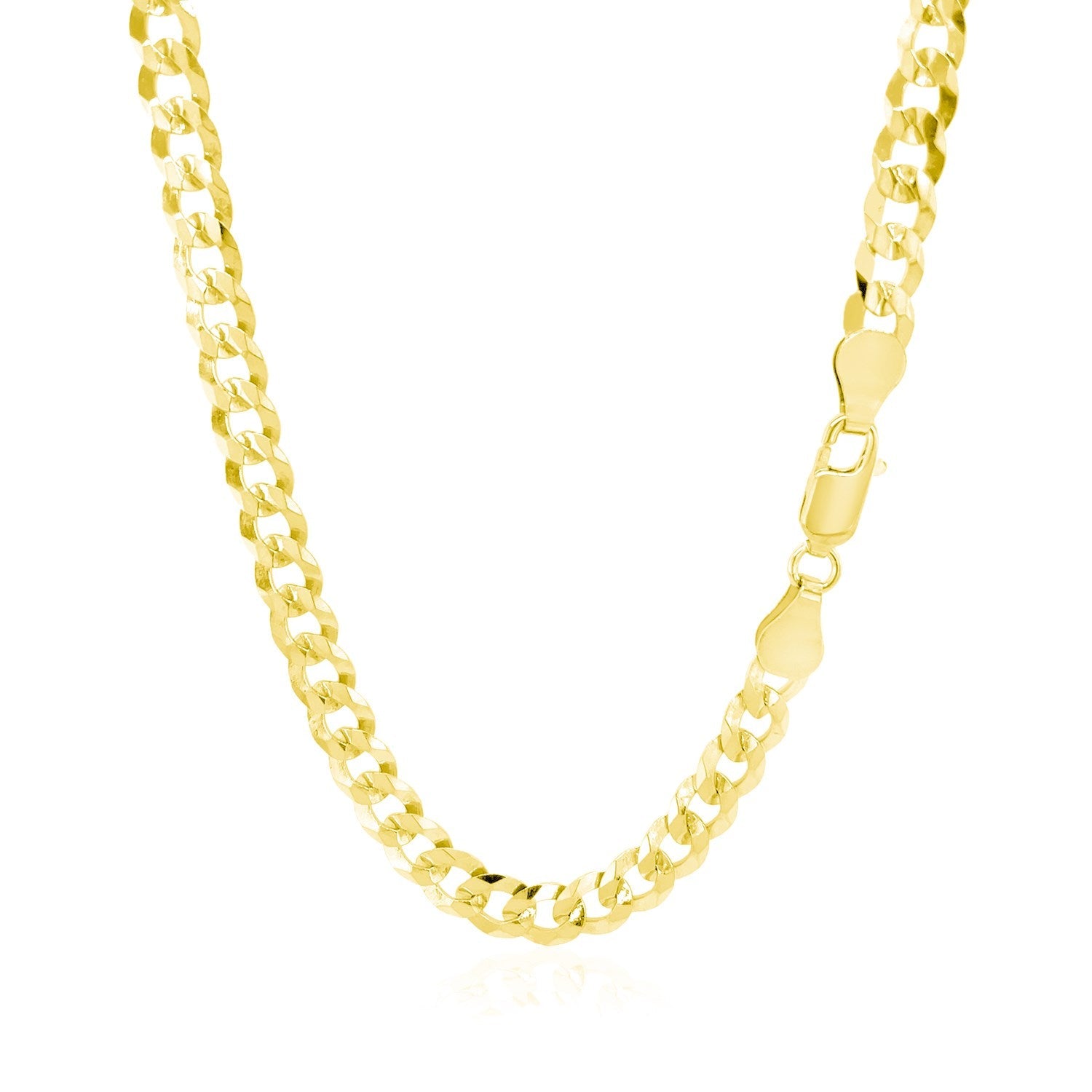 5.7mm 14k Yellow Gold Solid Curb Chain by Bids.com