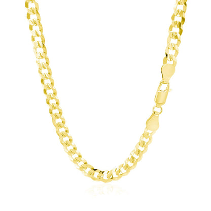 5.7mm 14k Yellow Gold Solid Curb Chain by Bids.com