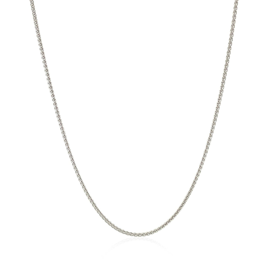 14k White Gold Round Wheat Chain (1.00 mm) 