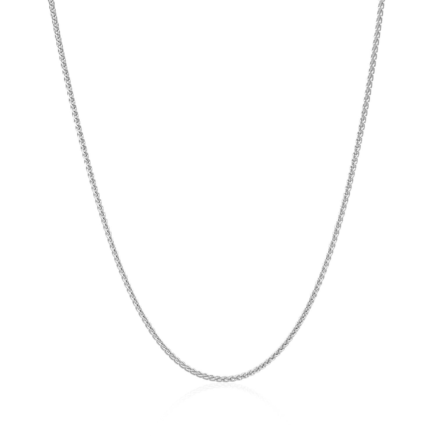 14k White Gold Round Wheat Chain 1.0mm by Bids.com