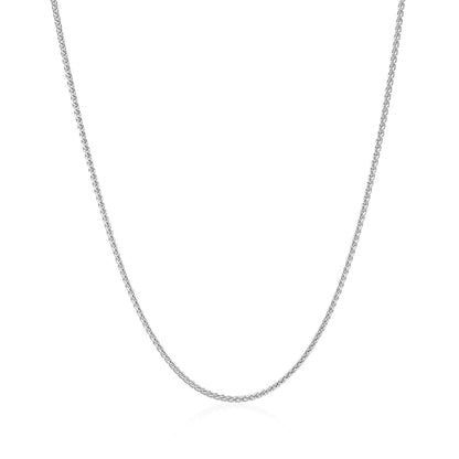 14k White Gold Round Wheat Chain 1.0mm by Bids.com