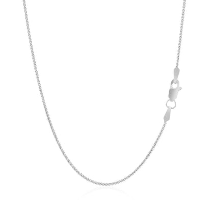 14k White Gold Round Wheat Chain 1.0mm by Bids.com