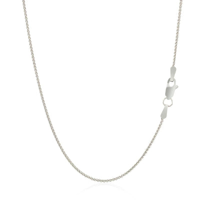 14k White Gold Round Wheat Chain (1.00 mm) 